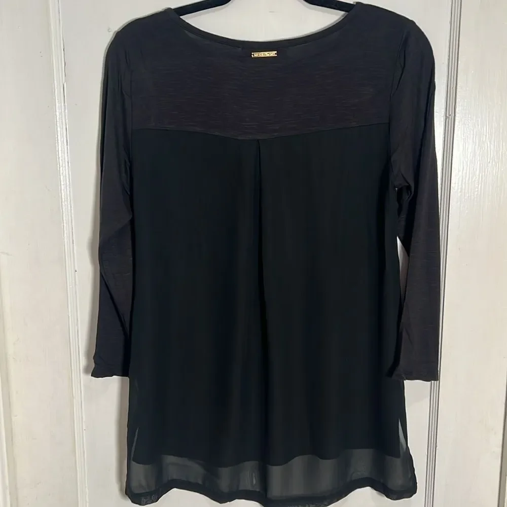 Sexy Michael Kors Sheer Back 3/4 Sleeve Tee - Women's Small - Super soft! Fall!